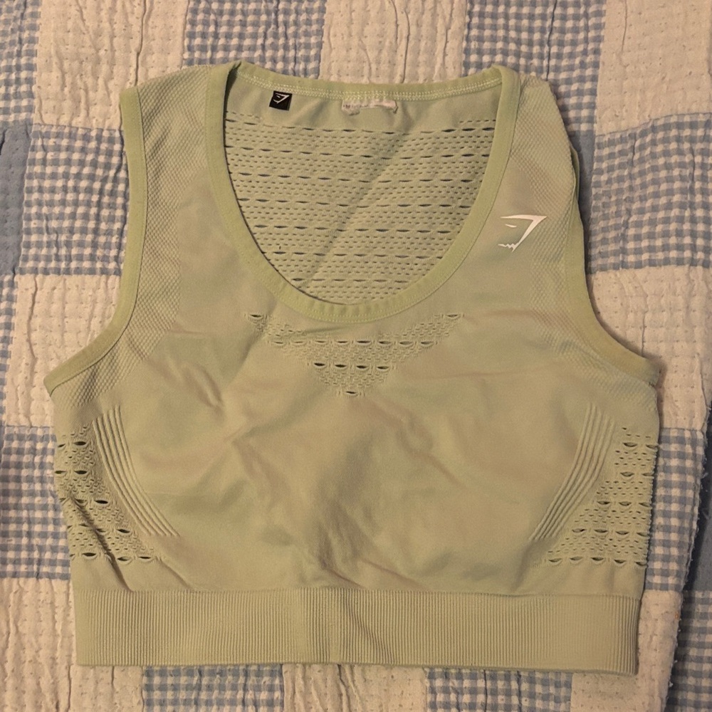 Gymshark Mint Green Perforated Crop Top